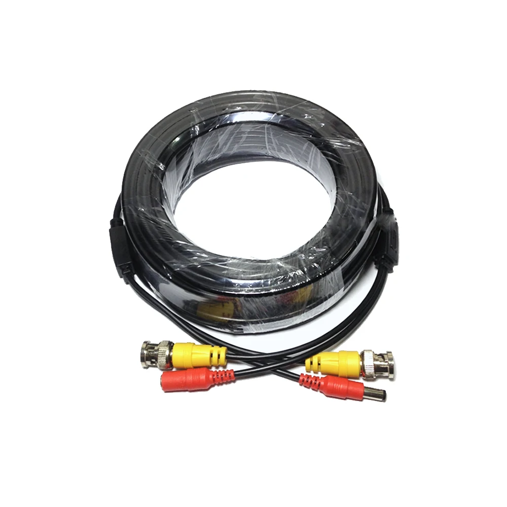 BNC Cable 5M/10M/18.3M/20M/30M/40M/50M Optional CCTV Cable Video Output DC Plug Cable for AHD/Analog BNC System DVR Kit