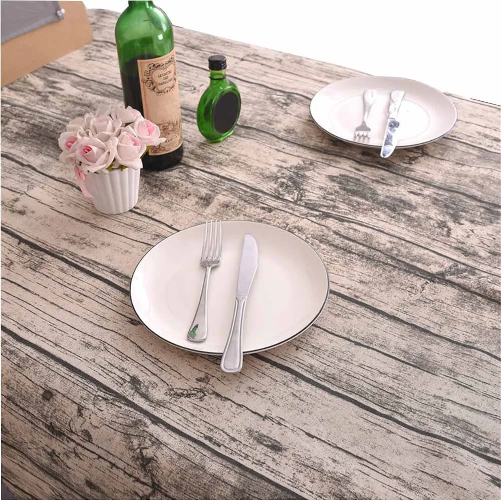 Buy New Vintage Wood Grain Tablecloth Cotton Linen