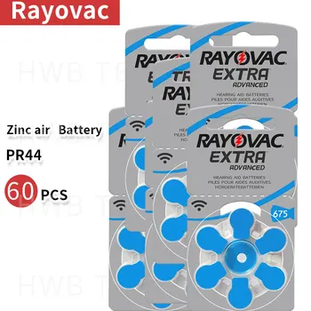 

60PCS/lot Rayovac Hearing Aid Battery 675 1.4V Zinc Air Button Cell A675 E675 PR44 DA675 PR675H AC-675E AC675 B675PA