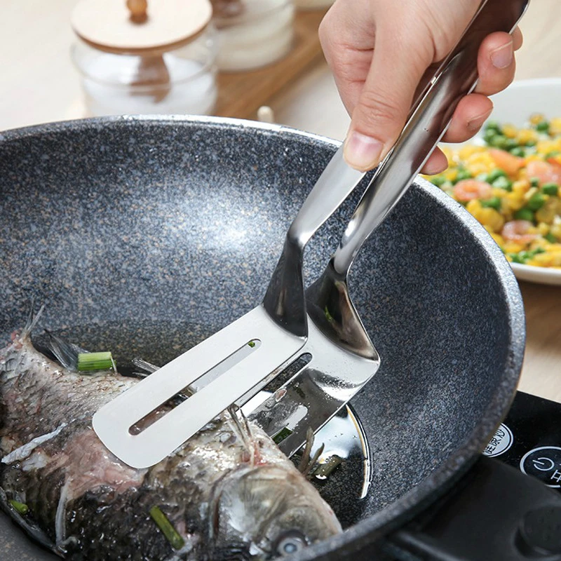 Hot Stainless Steel Barbecue Clip BBQ Meat Tongs Fried Food Shovel Bread Steak Metal Tong Vegetable Clamp Kitchen Baking Tool