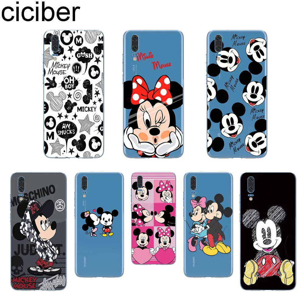

ciciber Cute Mickey Minnie Mouse For Huawei P20 P10 P9 P8 Pro Plus Lite 2017 Soft TPU Silicone Clear Phone Cases Coque Fundas