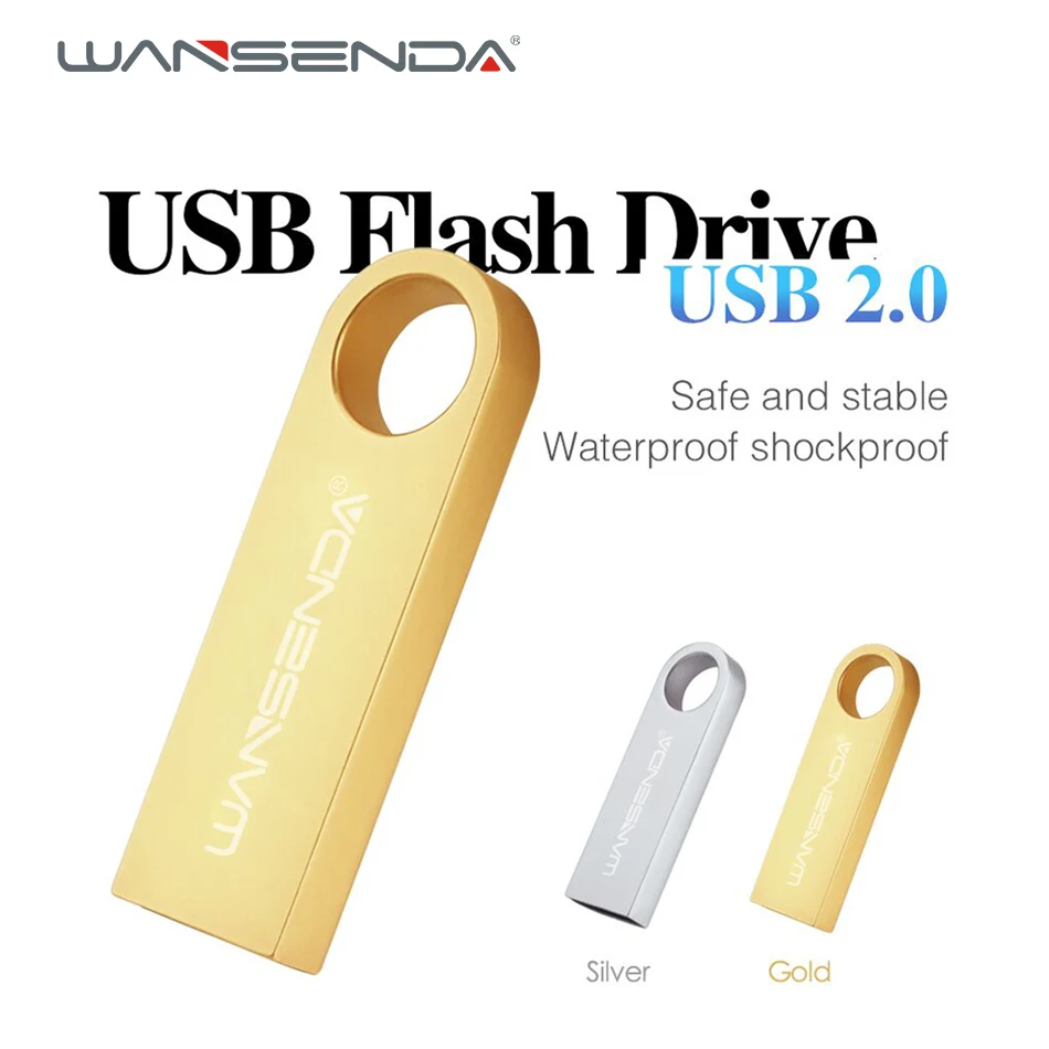 Wansenda, металлический USB флеш-накопитель, мини-накопитель, 4 ГБ, 8 ГБ, 16 ГБ, 32 ГБ, 64 ГБ, флешка, флеш-диск USB 2,0, USB флешка, карта памяти