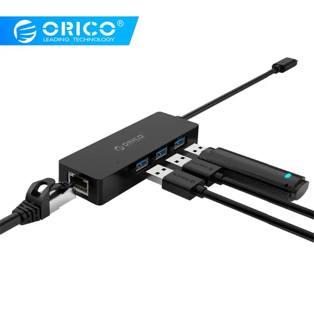 ORICO USB концентратор C type к RJ45 адаптер для MacBook samsung Galaxy S9 huawei mate 20 P20 Pro 3 0 | Компьютеры