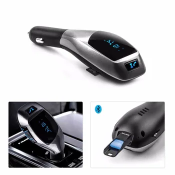 

DWCX Car Wireless Bluetooth X5 Car LCD MP3 Player FM Transmitter Radio Adapter Handfree Music Player USB Charging For Audi Kia