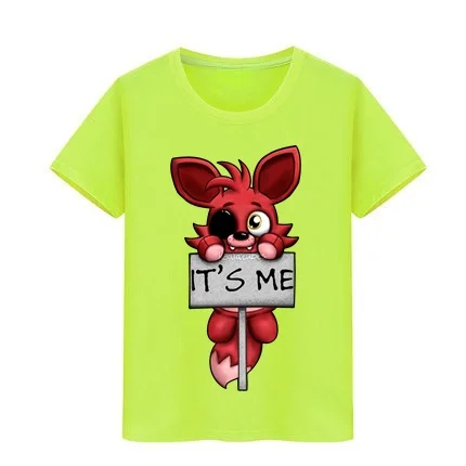 

Children T Shirt Boys Girls T-Shirt Pure Cotton Baby Clothes kids Brand tshirt Teenage Boy it's me Kawaii FNAF Plush Foxy tee