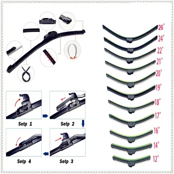 

Car U-type Frameless Bracketless refill Rubber Windshield Wiper Blade for Chevrolet Cobalt Celta West Uplander Cavalier Astra