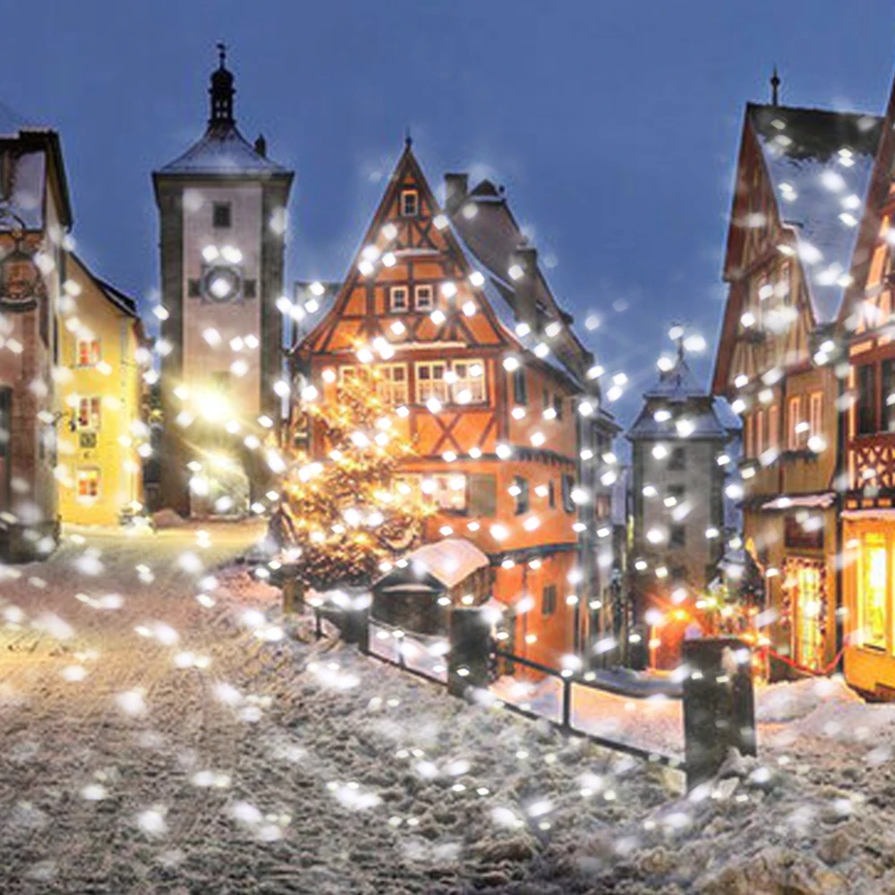 

Christmas LED Projector Lights Snowfall effect lighting Decorations Xmas Decor Light White Snowflake Flurries Rotating Spotlight