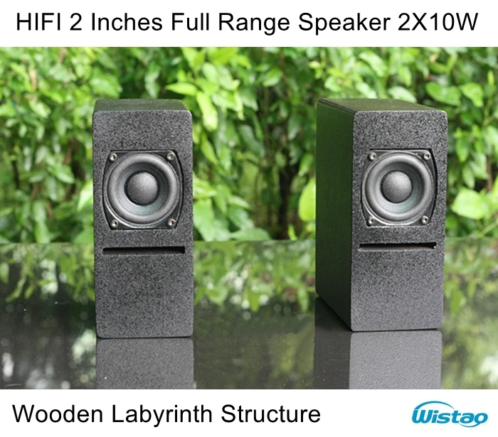 

IWISTAO HIFI 2-Inch Full Range Speaker Wooden Cabinet 2X10W 84dB Neodymium Speaker Unit Labyrinth Structure for Tube Amplifier