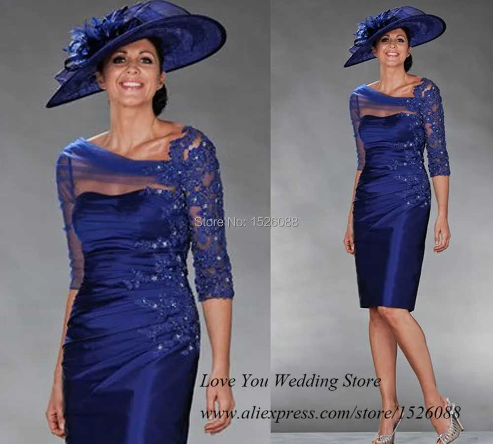 The Mother of Bride Dresses Knee Length Royal Blue