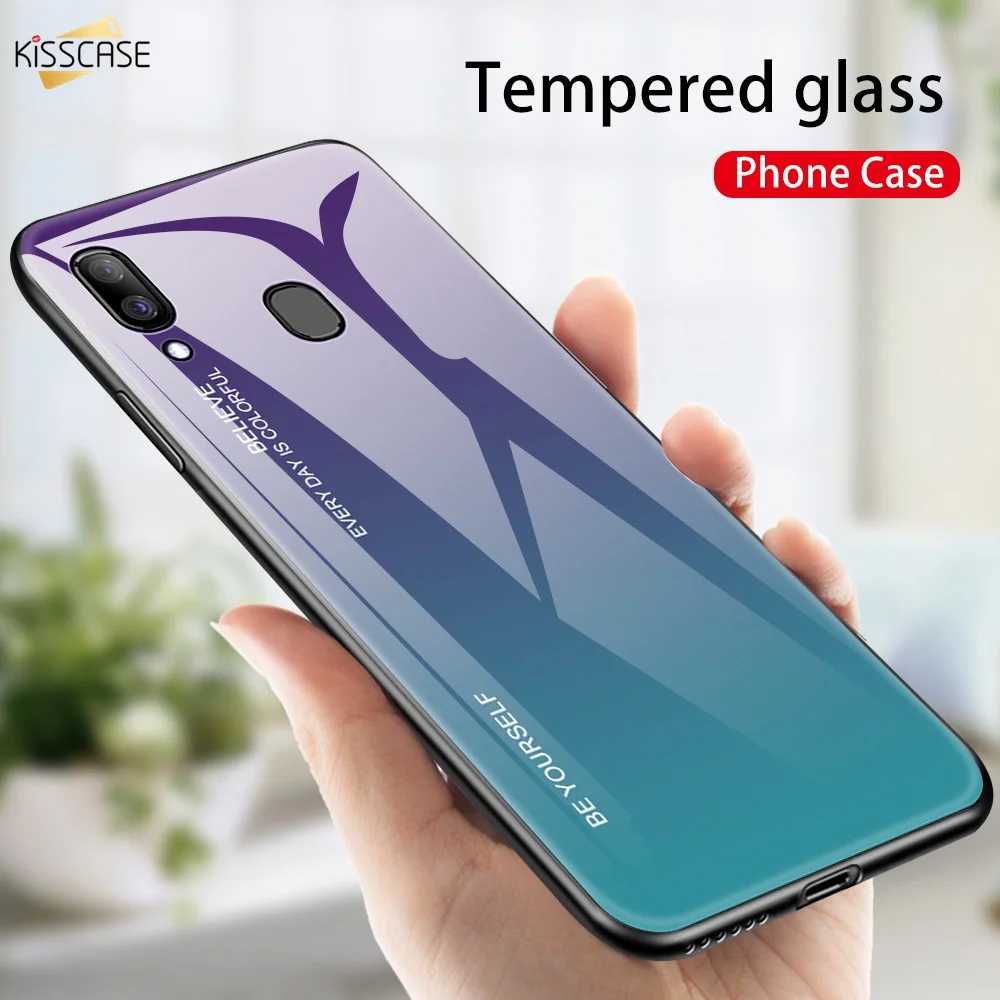 Чехол KISS для samsung Galaxy A40 чехол из закаленного стекла с градиентом A 40 A405 SM-A405F A405F