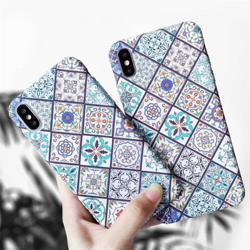 

Blue And White Porcelain Matte Hard Shell For Iphone 6 6s 7 8P X Xs Xr Xsmax All Inclusive Anti-Fall Mobile Phone Shell