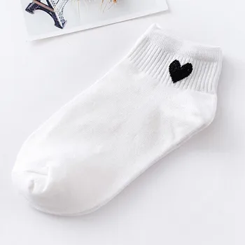 

Women's Socks Solid Color Casual Striped Embroidered Love Socks Women's Fashion Striped Short Socks calceines mujer e