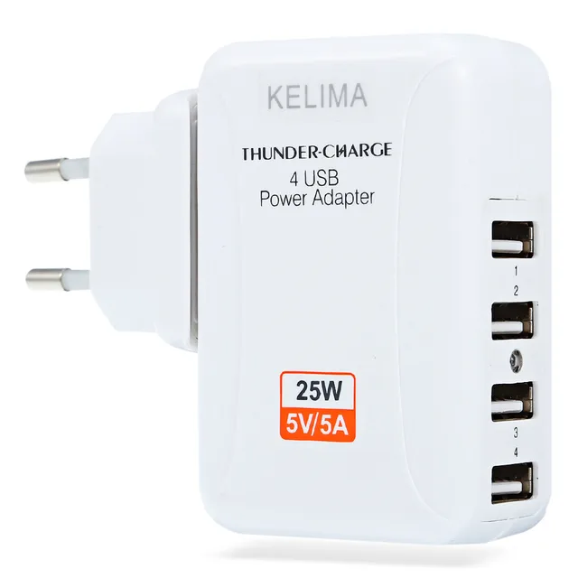 KELIMA Новый 4 Порта USB Многофункциональный Адаптер Путешествия Стены AC Зарядное Устройство с ЕС Plug 2017 Оптовая Высокое Качество Горячей Продажи ЕС Plug