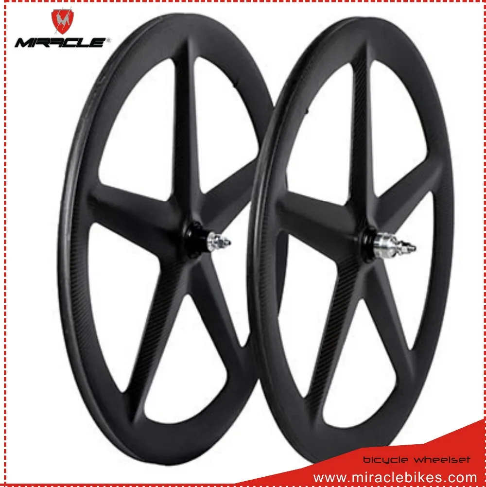 

2018 MIRACLE five spoke carbon bike wheel tubular track wheels with 3k matte