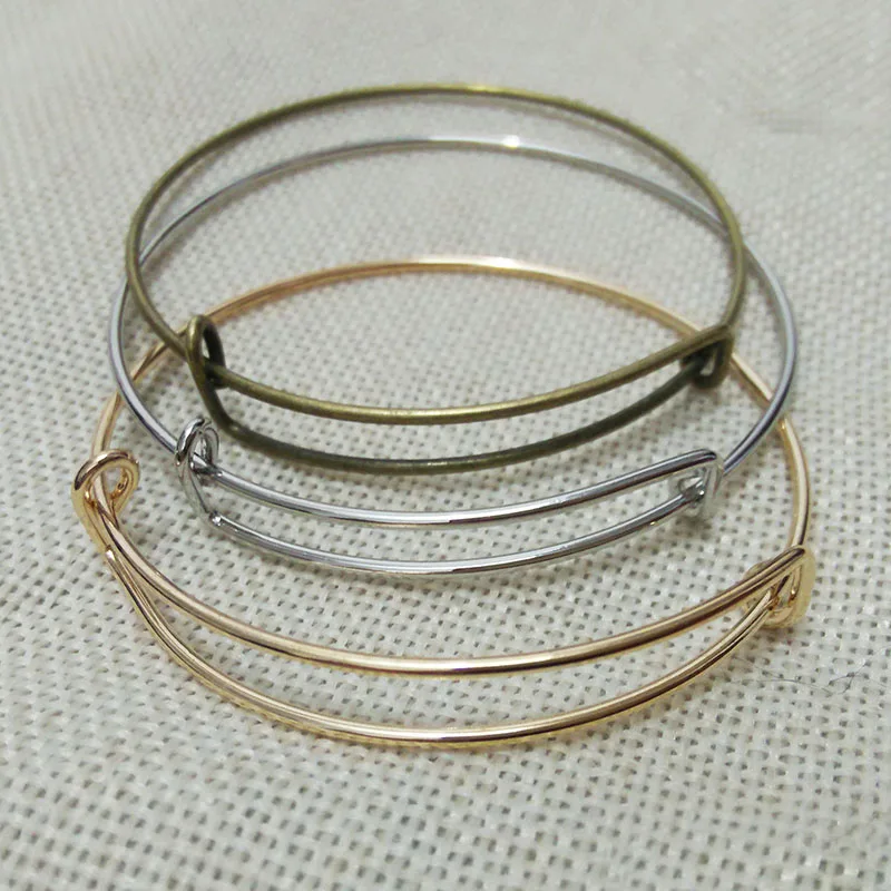 

Expandable Wire Bangles adjustable Cuff Braclets Dangle Charm Craft Brazaletes pulsera Hoop Hook Hip Hop Clasp Clip drop Punk