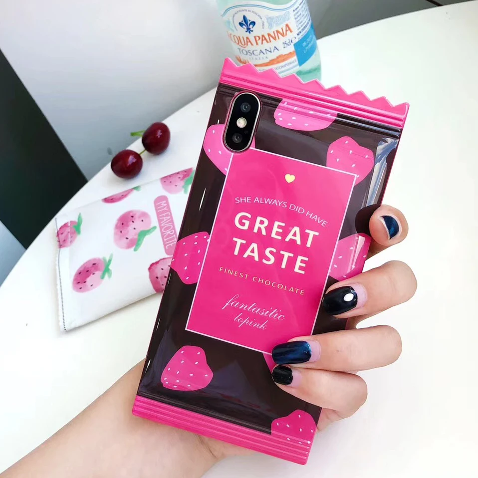 

For iPhone XS MAX XR Cute 3D Strawberry Candy Cartoon Phone Case for IPhone 6 7 8 Plus Soft Girl Series Back Cover for 6 6S 6P