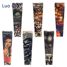 11 Цвета 1 шт Велоспорт Спортивная татуировки УФ Блок Прохладный рука теплые рукава крышки Защита от солнца Череп велосипед налокотники для велосипедистов теплые