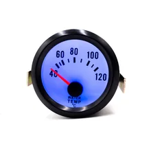2inch 52mm Water Temperature Gauge Black 40~120 With Sensor Blue LED For/Car Meter/Auto Gauge For 12V DC White Water Temp Gauge