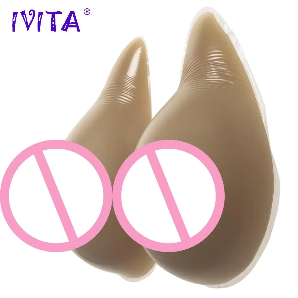

IVITA 800g Realistic Silicone Breast Forms Fake Boobs Breasts For Crossdresser Transgender Shemale Mastectomy Enhancer Gift