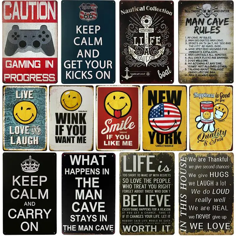 

[SQ-DGLZ] Man Cave Metal Sign Bar Wall Decoration Tin Sign Vintage Metal Signs Home Decor Painting Plaques Art Poster
