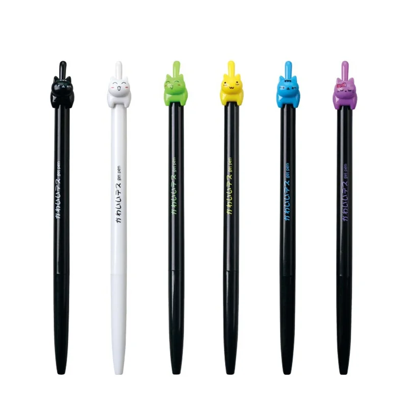 

48 pcs/Lot Cute kitties gel pen Black ink Click type 0.5mm roller ball pens Stationery Office accessories school supplies FB579