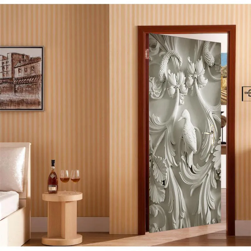 Door Wallpaper 3D DIY Murals Wallpaper Background Living Room Bedroom