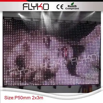 

Free shipping 2015 New Design Video Vision LED Curtain for Stage Decor Flexible LED Curtain