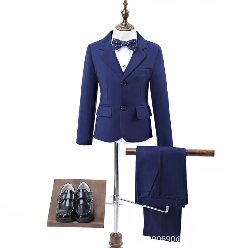 

Baby Suit Formal Blazer Set Children Wedding Party Costume Host Piano Performance Costume Kids Clothes 5PCS Sets For Boys Y1060