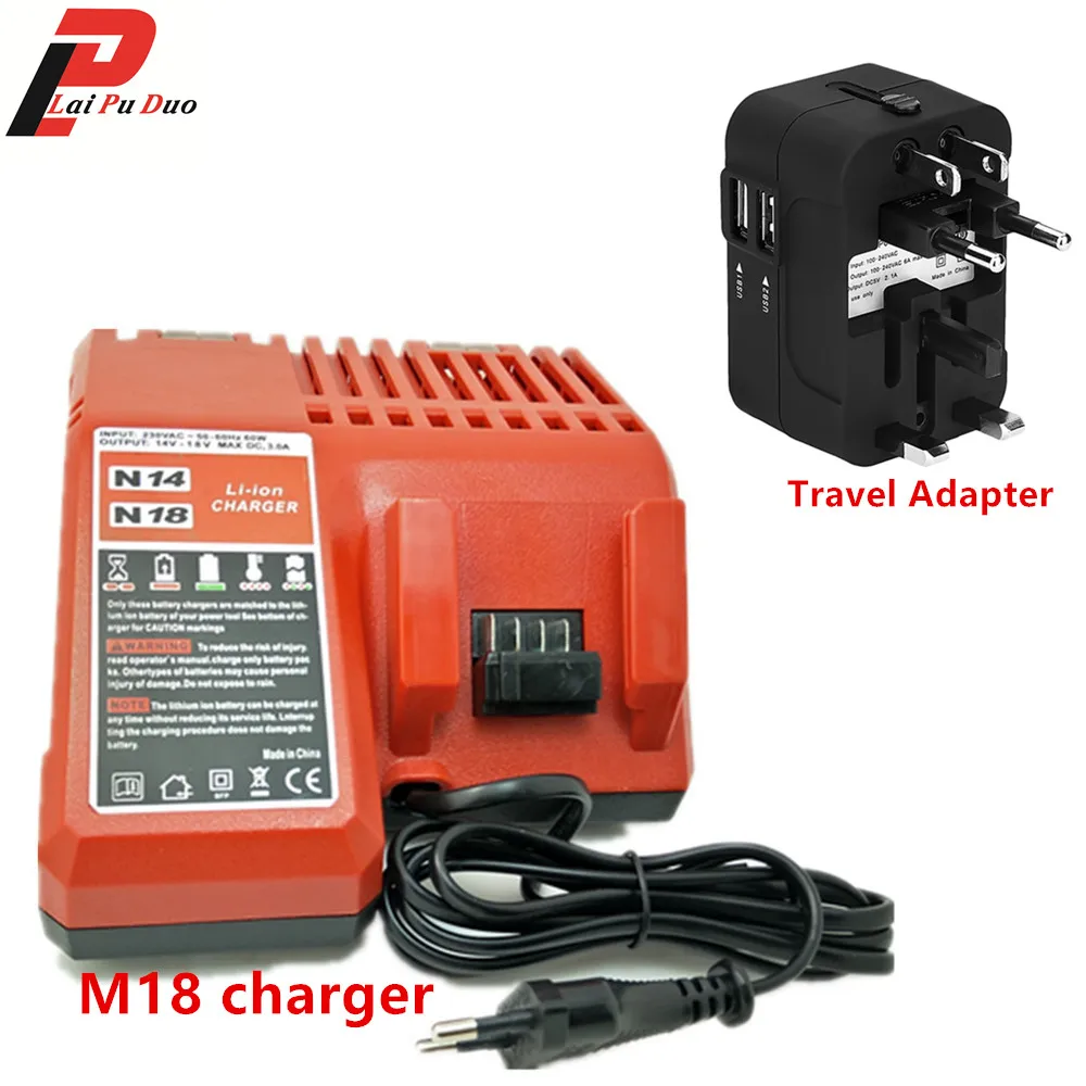 Replacement Cordless Drill Battery Charger For Milwaukee 48 11 1828 li