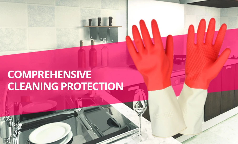 Washing Protective Gloves Waterproof Kitchen Gloves Rubber Latex (11)