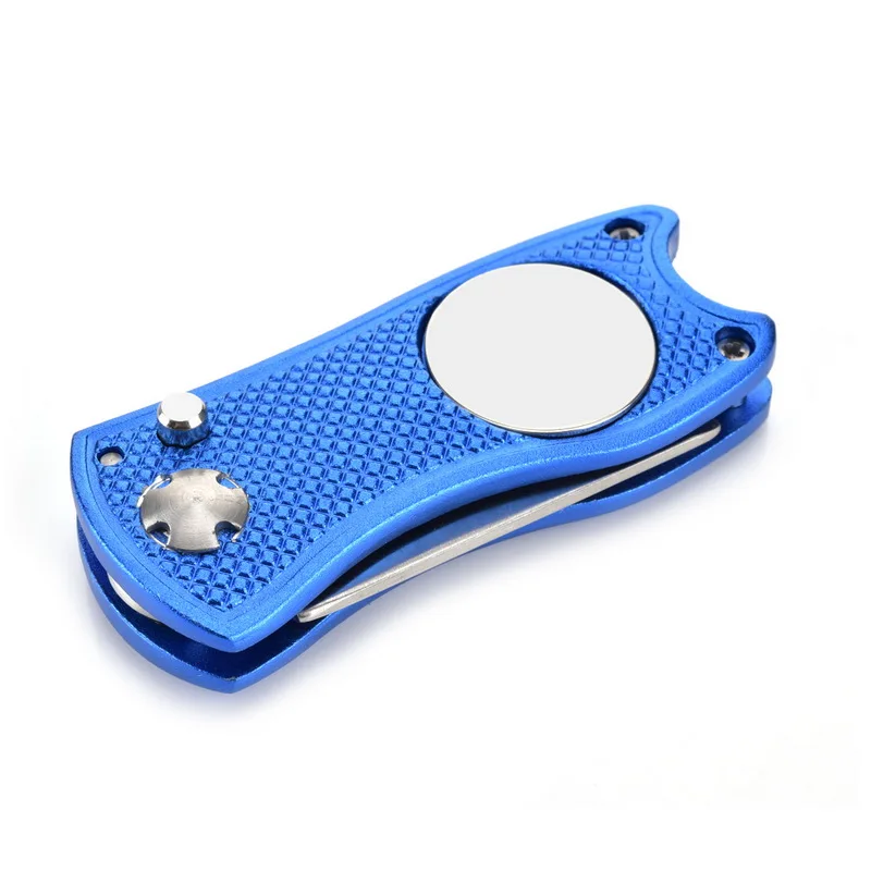 الفولاذ المقاوم للصدأ الغولف ديفت إصلاح المطواة أداة الملعب الأخدود الأنظف المغناطيسي جولف مذراة مخضرة شوكة جولف التدريب