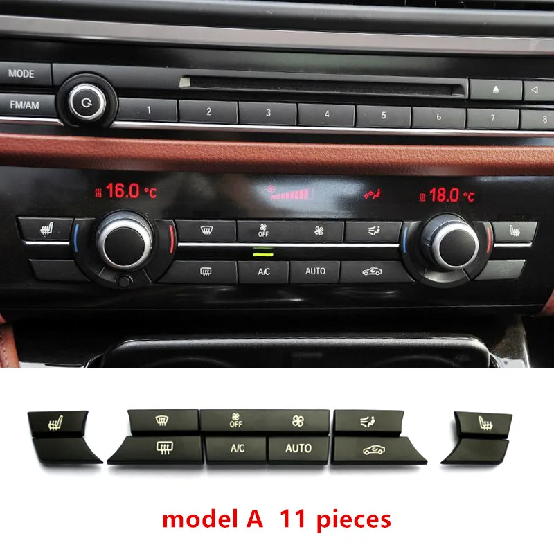 cheap Black Air Conditioning Buttons Sequins Cover Trim For BMW F10 F18 F06 F07 E70 E71 F25 F26 ABS Replacement Type Accessories