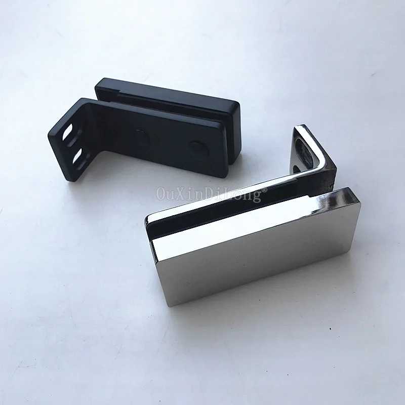 En Ligne 2 pièces 304 salle de bain en inox Douche panneaux en verre 90 Mur Degré de Verre support fixe Supports Muet Noir Polonais Chrome