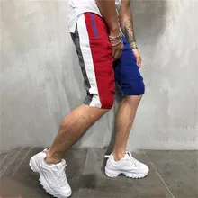 Повседневные Лоскутные шорты для мужчин, с карманами на молнии, до колена, джоггеры, летние короткие спортивные штаны, спортивные брюки, Pantalones Cortos Hombre 3