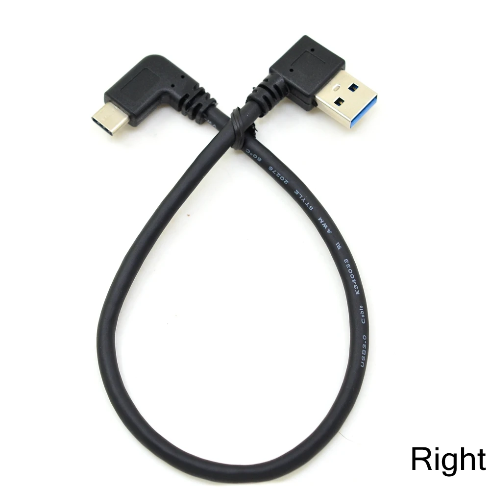 USB C 케이블, USB 3.0 A to USB C타입, 좌우 각도 데이터 동기화 및 충전 코드, USB-C 컨버터 어댑터, 이중 각도, 90 도