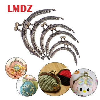 

LMDZ 1Pcs Silver Retro Metal Flower Purse Coin Bag DIY Craft Frame Kiss Clasp Lock Metal Tone Purse Frame Purse Bag Accessories