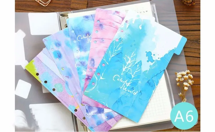 Notebook-Planner-Accessories-Colorful-World-Dividers-Index-page-Bookmark-Plate-5-sheetsSet-Match-Filofax-Cute-Gift-Stationery_11