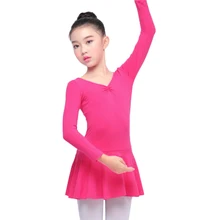 Детский танцевальный костюм Весенняя детская юбка балетная Одежда с бантом женский длинный/короткий рукав танцевальный костюм для тренировок