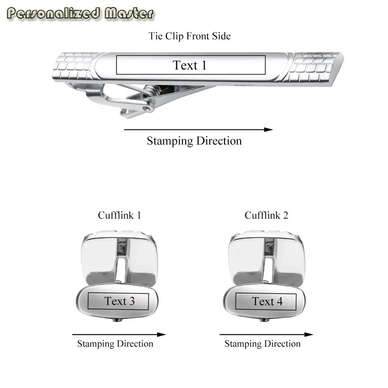 Персональный мастер на заказ выгравированное имя начальный 3 шт. Вакуумная Кофеварка серебряный зажим для галстука и комплект запонок для мужчин рубашка - Окраска металла: style 2 engraving