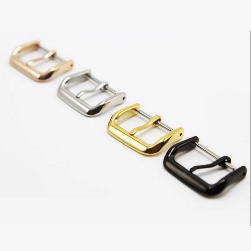 

neway 316L Metal Watch Band Buckle 12 14 26 18 20 22mm Watchband Strap Silver Black Rose Gold Stainless Steel Clasp Accessories