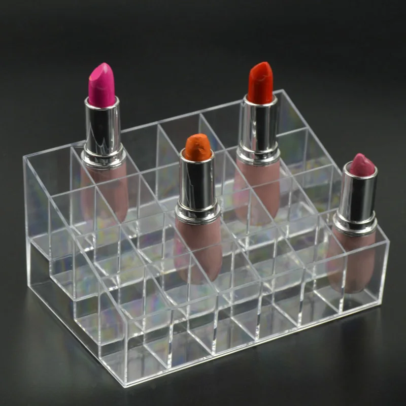 

Transparent Acrylic 24 Lipstick Display Stand Case Jewelry Box Makeup Organizer Tool Cosmetic Home Storage Holder DTT88