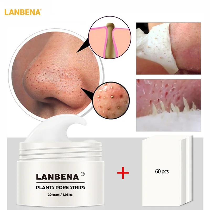 

LANBENA Blackhead Remover Nose Mask Pore Strip Black Mask Peeling Acne Treatment Black Deep Cleansing Mask Skin Care