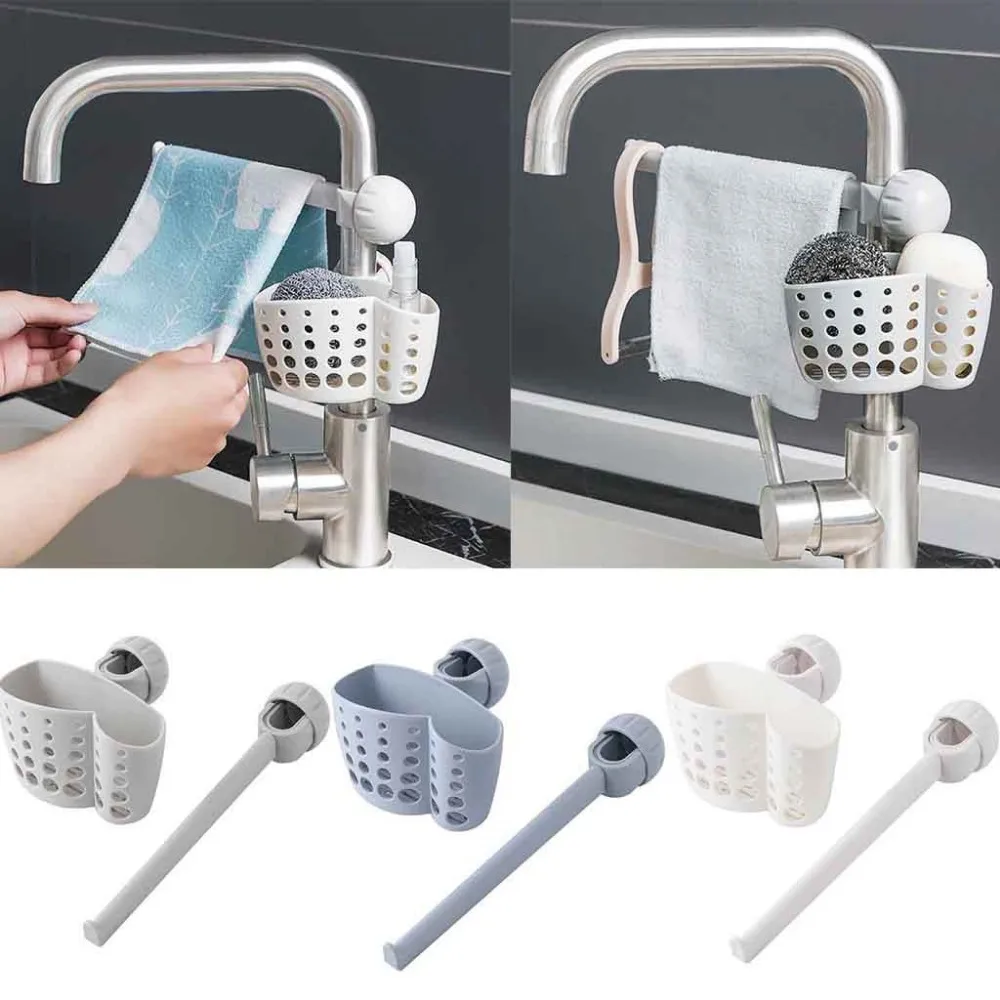 

For Plastic Faucet Drain Storage Rack Kitchen Sink Sponge Rag Bracket Rack Bathroom Towel Soap Box Shelf Hanging Storage Holder