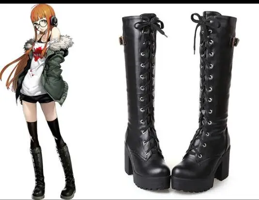 Аниме Persona 5; обувь футаба Сакура; ботинки для костюмированной вечеринки на заказ