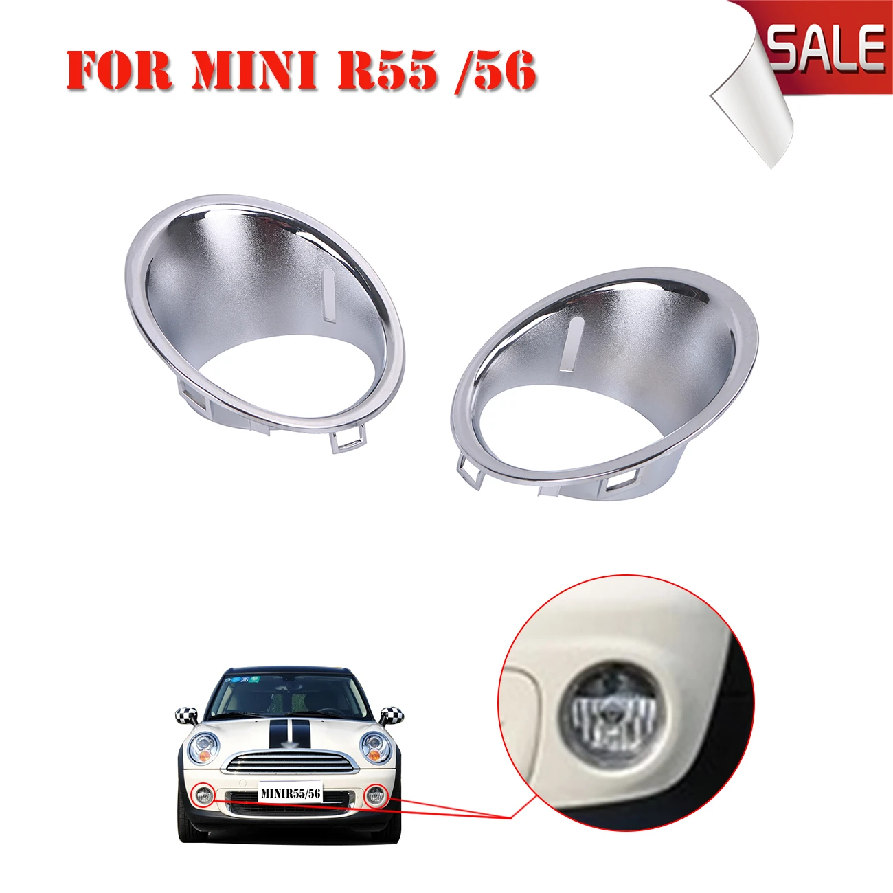 For Mini Cooper R56 R55 R57 Chrome Fog Light Trim Ring Left  Right Car  Front Lower Foglamp Cover Surround #w143 - Chromium Styling - AliExpress