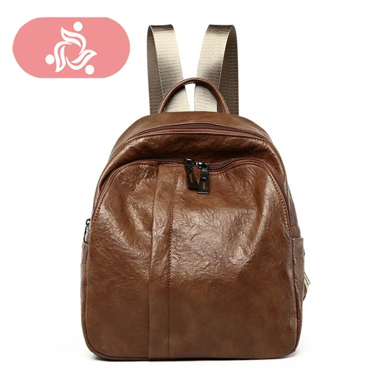 Brand Black Backpack Women's Leather Backpacks For Teenage Girls High Quality Brown Women Bookbag Ladies Bolsa Mochila Vintage