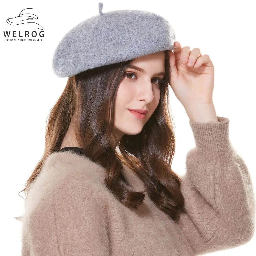 Welrog 冬帽子ベレー帽 2020 新ウールカシミヤレディース暖かい Welrog 冬帽子ベレー帽 2020 新ウールカシミヤレディース暖かい