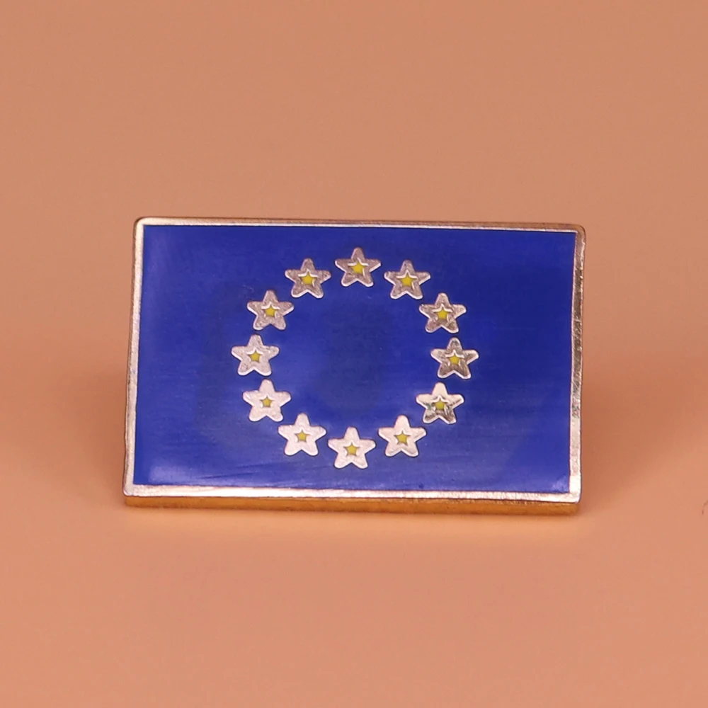 

European Union flag enamel pin EU flags brooch country political pins blue stars metal badge for men patriot jewelry gift