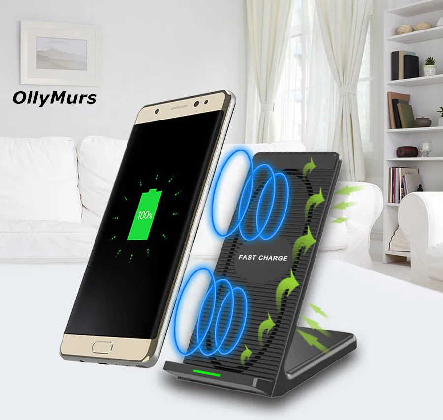 10w Fast Wireless Charger Cooling Fan Charge Stand Apple 7.5w Qi Quick Holder for iPhone Samsung Nexus Moto HTC | Мобильные телефоны