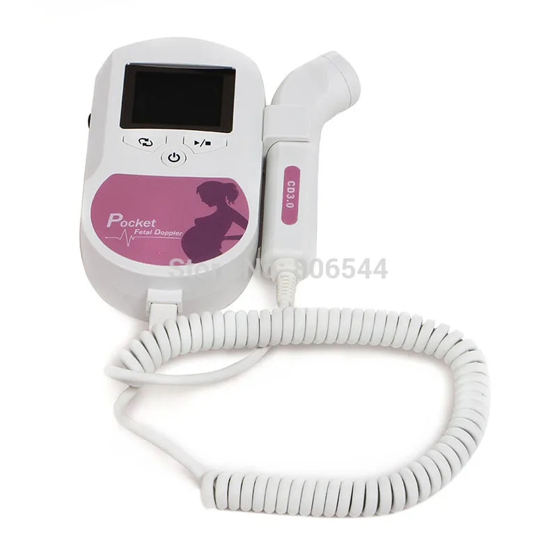 Фетальный Doppler 3 мГц W Цвет ЖК-дисплей подсветкой и Heart Beat Waveform розовый